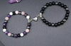 Simple Style Heart Shape Alloy Natural Stone Beaded Stoving Varnish Bracelets 2 Pieces