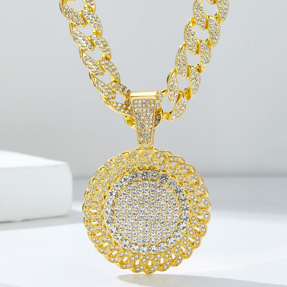 Casual Hip-hop Geometric Zinc Alloy Plating Zircon Women's Pendant Necklace