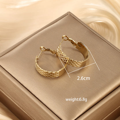 1 Pair Ig Style Xuping Geometric Plating Stainless Steel 14k Gold Plated Earrings