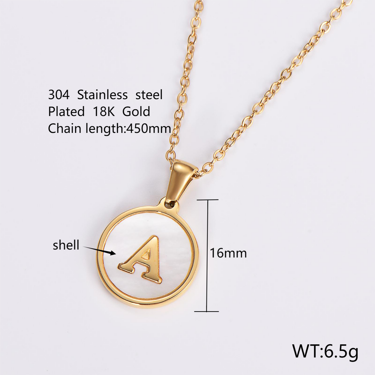 Simple Style Letter Shell Pendant Necklace