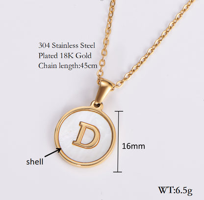 Simple Style Letter Shell Pendant Necklace