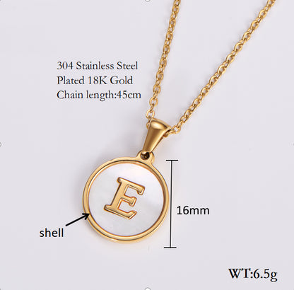 Simple Style Letter Shell Pendant Necklace