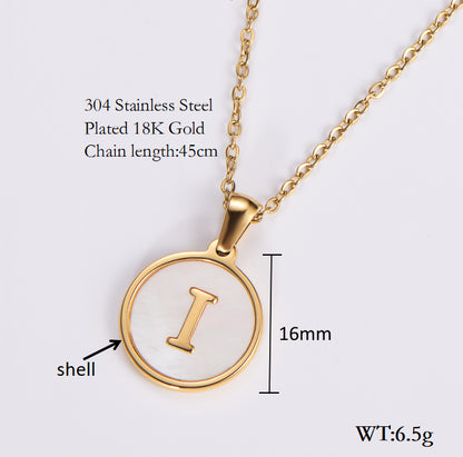 Simple Style Letter Shell Pendant Necklace