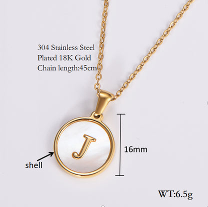 Simple Style Letter Shell Pendant Necklace