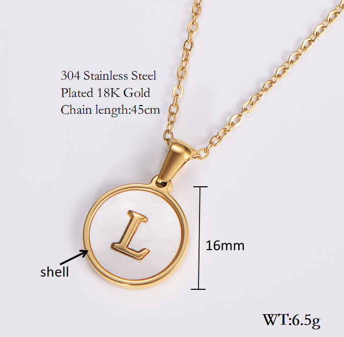 Simple Style Letter Shell Pendant Necklace