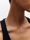 Simple Style Heart Shape Copper Zircon Double Layer Necklaces