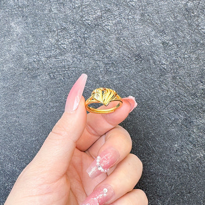 1 Piece Simple Style Flower Brass Plating Open Ring