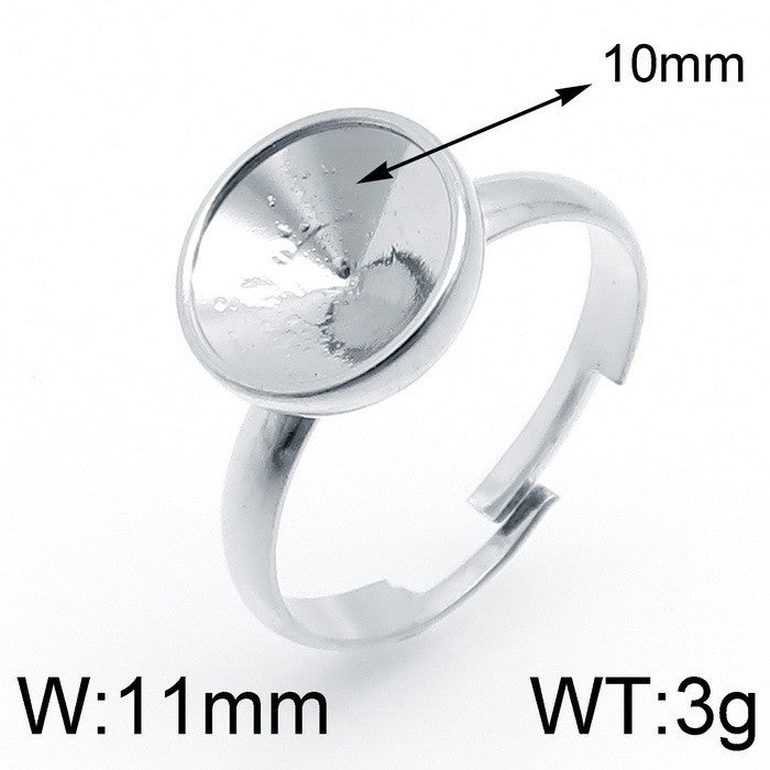 Simple Style Round Stainless Steel Plating Open Rings