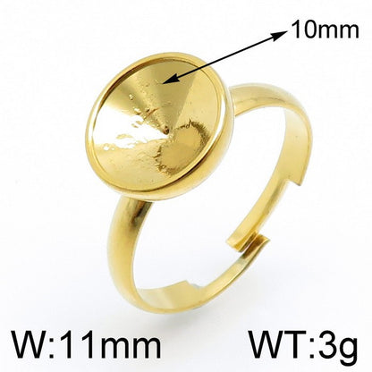 Simple Style Round Stainless Steel Plating Open Rings