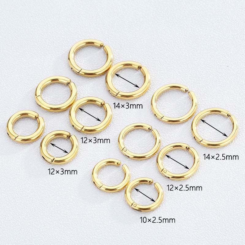 1 Pair Basic Round Plating Stainless Steel Earrings