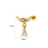 1 Piece Simple Style Classic Style Heart Shape Wings Flower Plating Inlay Stainless Steel Zircon 18k Gold Plated Ear Studs