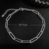 Simple Style Chains Print Sterling Silver Plating White Gold Plated Bracelets