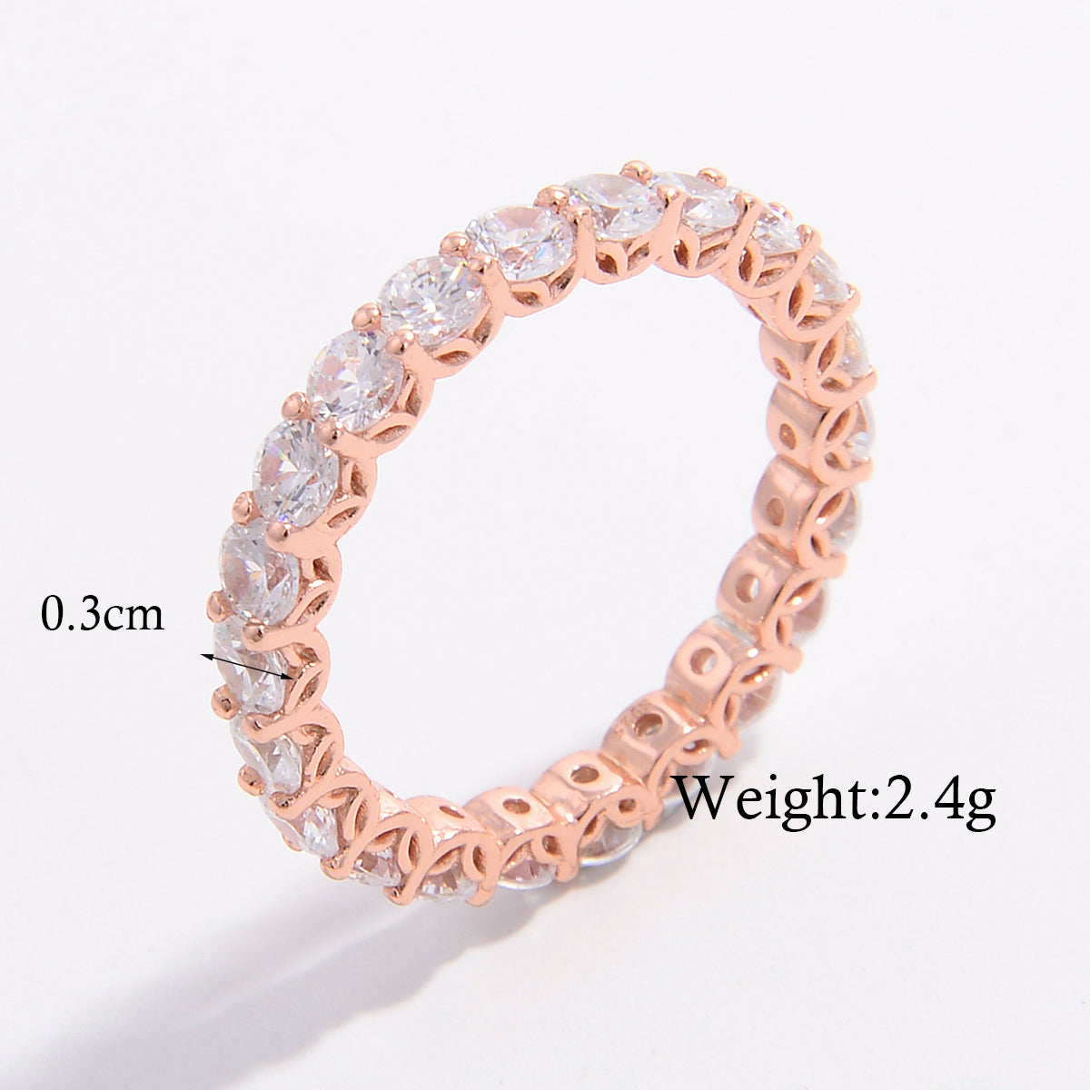 Elegant Glam Classic Style Round Sterling Silver Plating Inlay Zircon 14k Gold Plated Rose Gold Plated White Gold Plated Rings