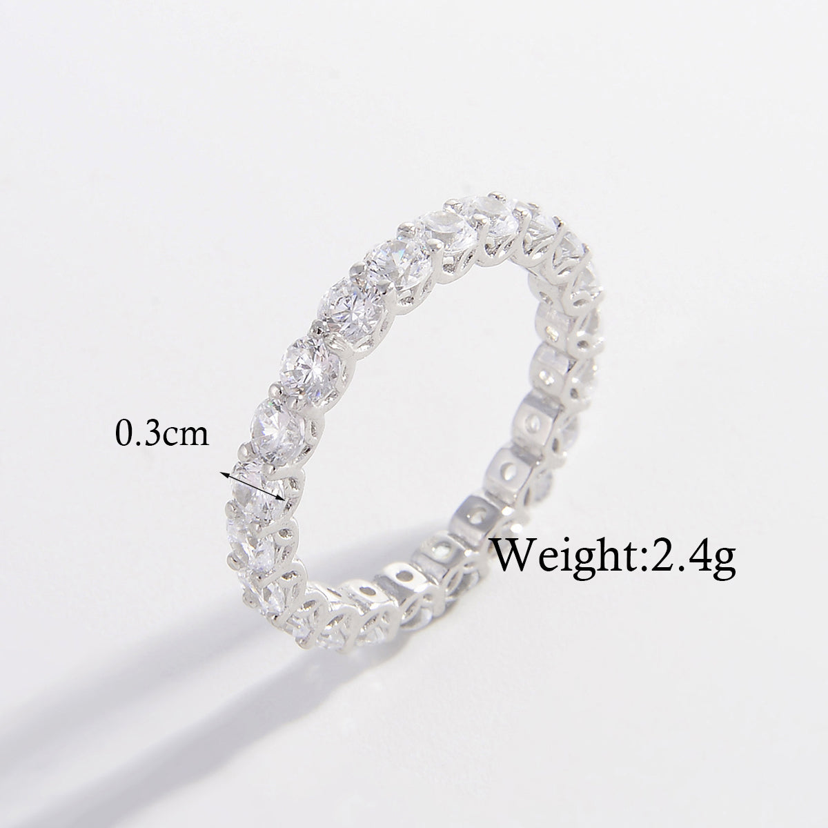 Elegant Glam Classic Style Round Sterling Silver Plating Inlay Zircon 14k Gold Plated Rose Gold Plated White Gold Plated Rings