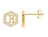 1 Pair Classic Style Hexagon Letter Plating Inlay Copper Zircon 14k Gold Plated Ear Studs