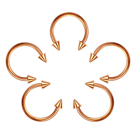 Classic Style Solid Color Stainless Steel Nose Ring In Bulk