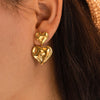 1 Pair Retro Heart Shape Metal Drop Earrings