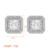 1 Pair Korean Style Square Plating Inlay Copper Zircon White Gold Plated Ear Studs