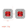 1 Pair Korean Style Square Plating Inlay Copper Zircon White Gold Plated Ear Studs