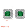 1 Pair Korean Style Square Plating Inlay Copper Zircon White Gold Plated Ear Studs