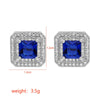 1 Pair Korean Style Square Plating Inlay Copper Zircon White Gold Plated Ear Studs