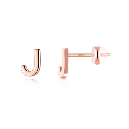 1 Pair Simple Style Letter Plating Sterling Silver 14k Gold Plated Ear Studs