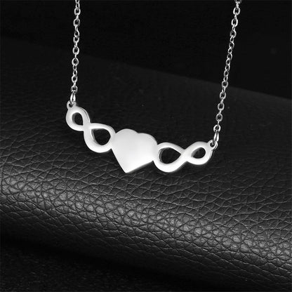 Wholesale Simple Style Infinity Heart Shape Titanium Steel Plating Hollow Out Earrings Necklace