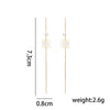 1 Pair Simple Style Color Block Inlay Copper Zircon Drop Earrings