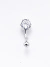 Simple Style Solid Color Stainless Steel Diamond Belly Ring In Bulk