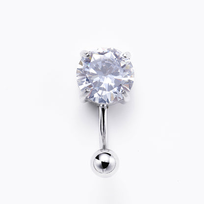 Simple Style Solid Color Stainless Steel Diamond Belly Ring In Bulk