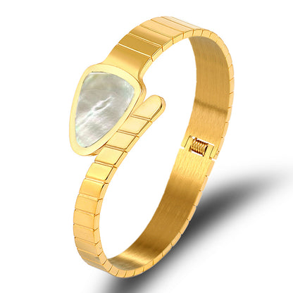 Simple Style Classic Style Color Block Stainless Steel Plating Gold Plated Bangle