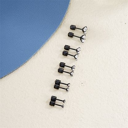 2 Pieces Simple Style Geometric Plating Inlay Copper Zircon Gold Plated Silver Plated Ear Studs