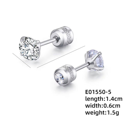 2 Pieces Simple Style Geometric Plating Inlay Copper Zircon Gold Plated Silver Plated Ear Studs