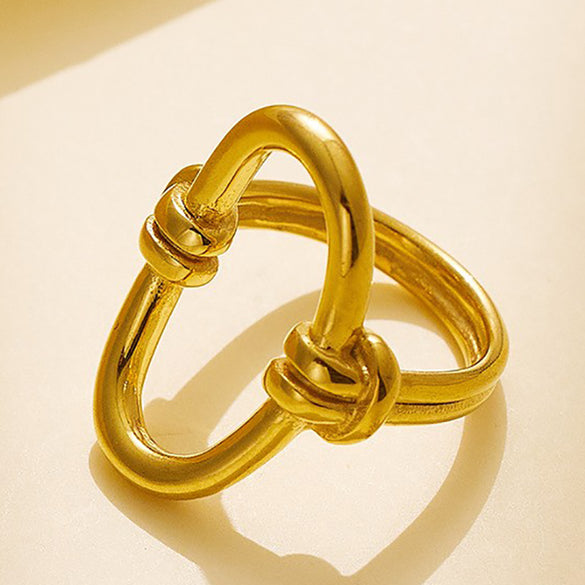 Classic Style Solid Color Stainless Steel Plating Gold Plated Rings