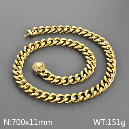 Wholesale Casual Simple Style Geometric Titanium Steel Polishing Inlay Rhinestones Bracelets Necklace