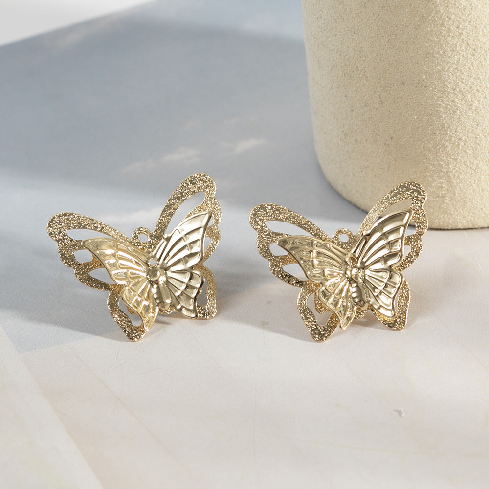 1 Pair Simple Style Butterfly Plating Copper Ear Studs