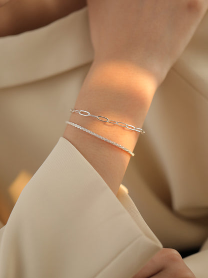 Simple Style Solid Color Copper Inlay Zircon Bracelets