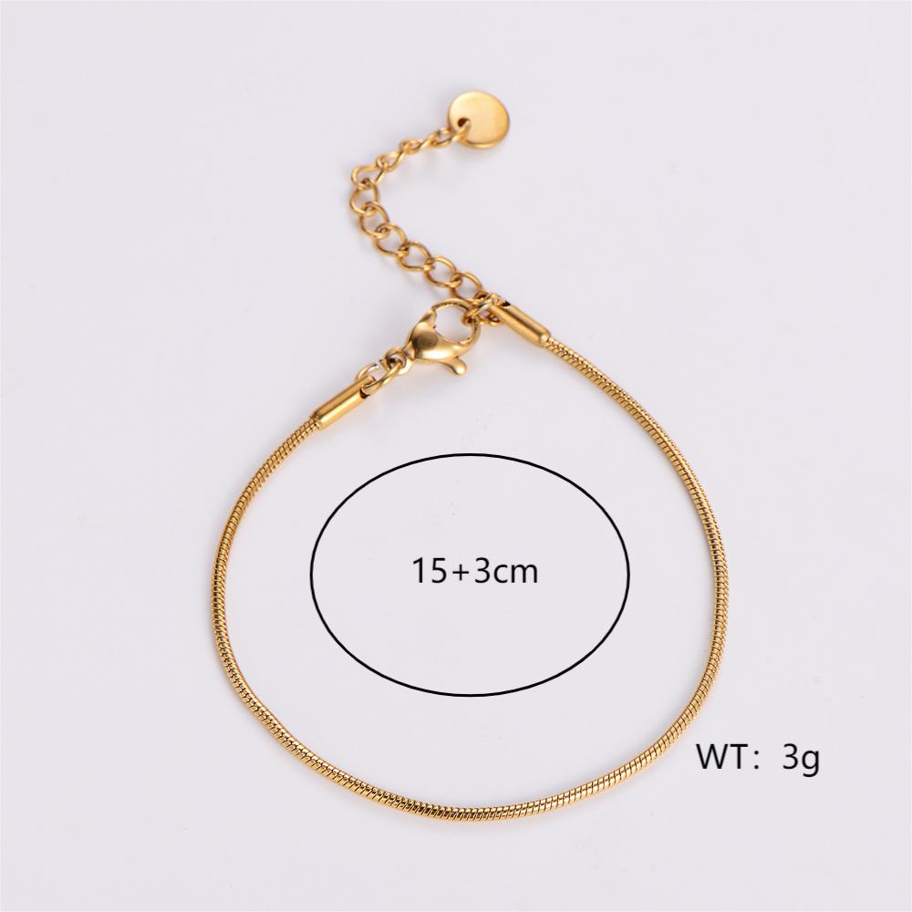 Elegant Simple Style Solid Color Stainless Steel Plating 18k Gold Plated Bracelets