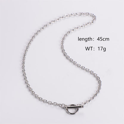 Modern Style Simple Style Circle Solid Color Stainless Steel Plating 18k Gold Plated Pendant Necklace