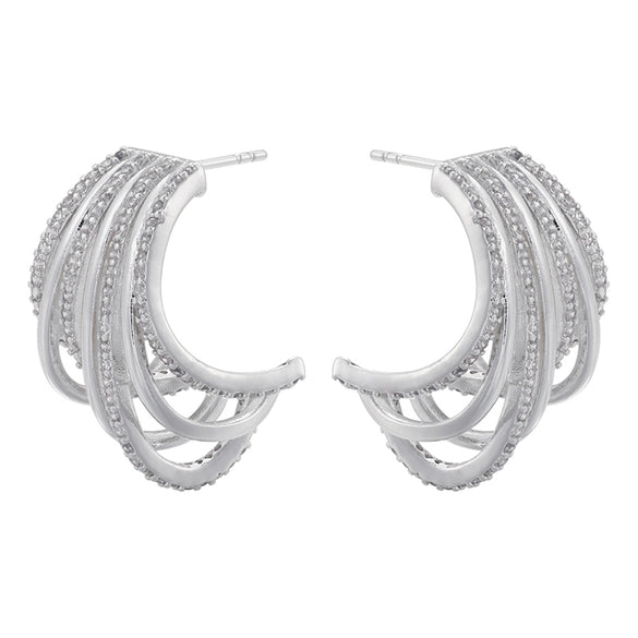 1 Pair Ig Style C Shape Irregular Plating Inlay Copper Zircon 18k Gold Plated Ear Studs