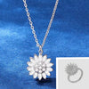 Fashion Simple Style Flower Titanium Steel Plating Flowers Zircon Necklace