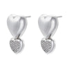 1 Pair Elegant Bear Heart Shape Plating Inlay Copper Artificial Pearls Zircon 18k Gold Plated Ear Studs