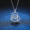 Elegant Luxurious Heart Shape Sterling Silver Plating Inlay Zircon White Gold Plated Pendant Necklace