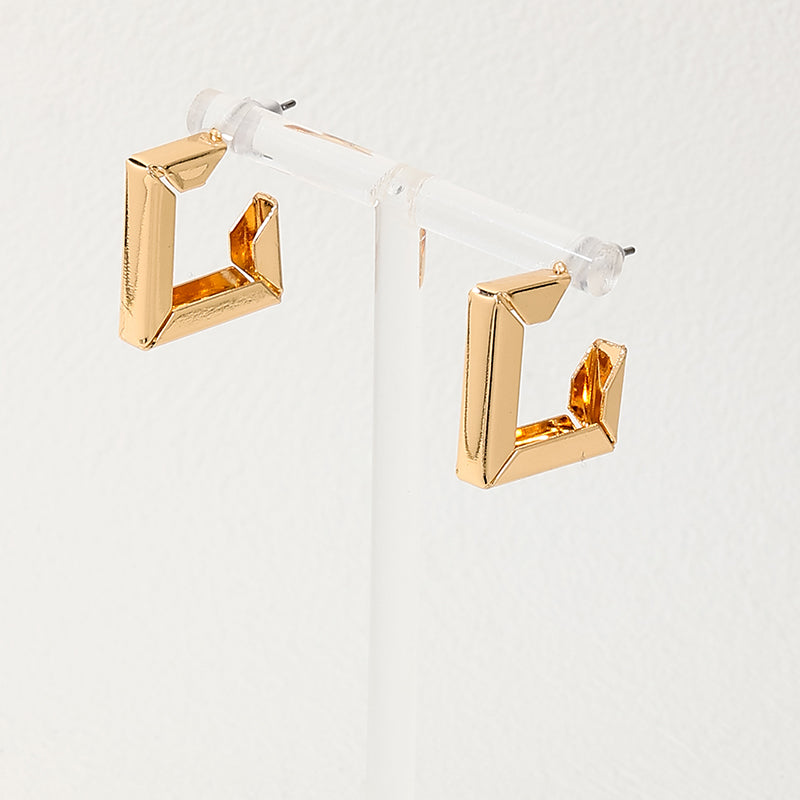 1 Pair Simple Style Square Plating Alloy Ferroalloy 14k Gold Plated Ear Studs