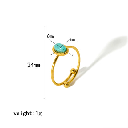 Simple Style Geometric Stainless Steel Polishing Plating 18k Gold Plated Adjustable Ring