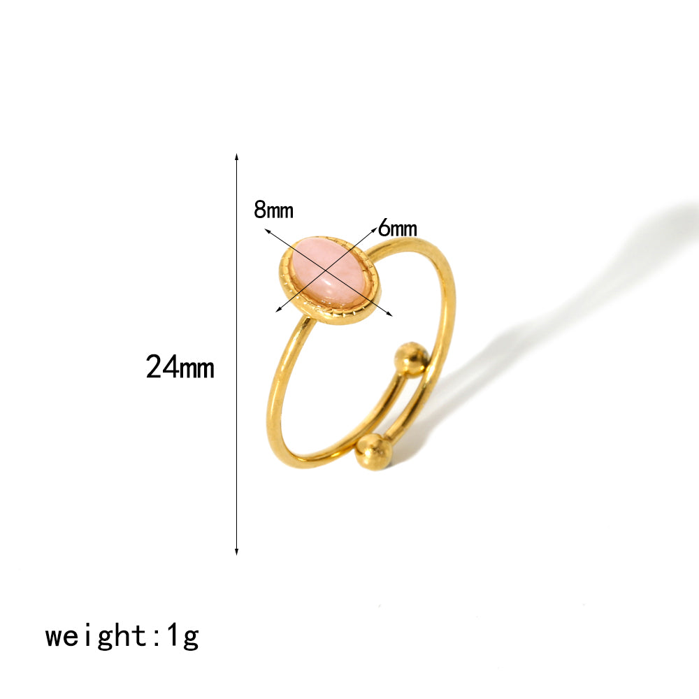 Simple Style Geometric Stainless Steel Polishing Plating 18k Gold Plated Adjustable Ring