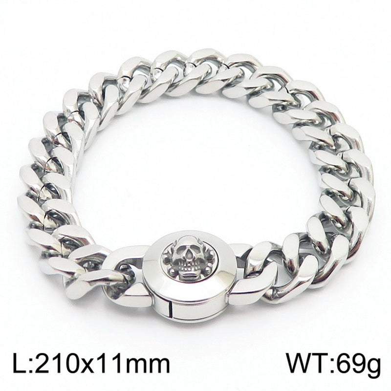 Hip-hop Geometric Titanium Steel Plating Inlay Artificial Crystal Bracelets Necklace