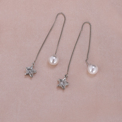 1 Pair Elegant Simple Style Geometric Plating Inlay Metal Artificial Pearls Rhinestones Ear Line