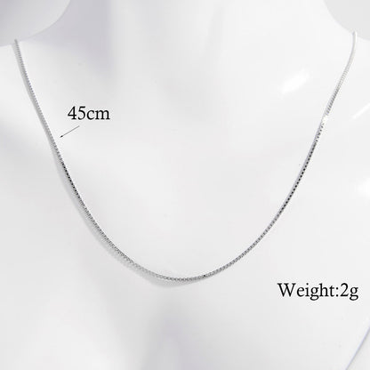 Elegant Basic Necklace Sterling Silver Plating Hollow Out White Gold Plated Rhodium Plated Necklace