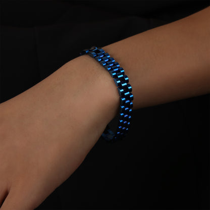 Hip-hop Rock Punk Solid Color Titanium Steel Plating 18k Gold Plated Bracelets